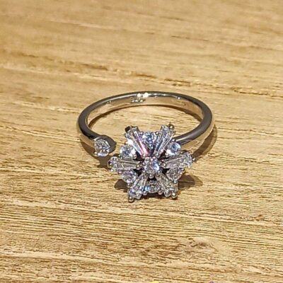 冰雪奇緣 Elsa 創意雪花閃鑽戒指Ring