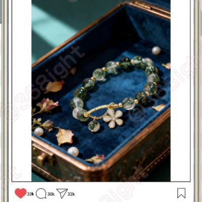 綠幽靈櫻花手鏈