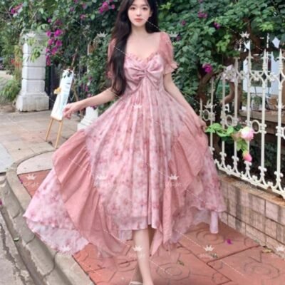 甜美公主碎花連身裙Sweet princess floral dress