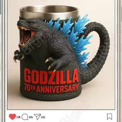 哥斯拉70週年限定3D馬克杯